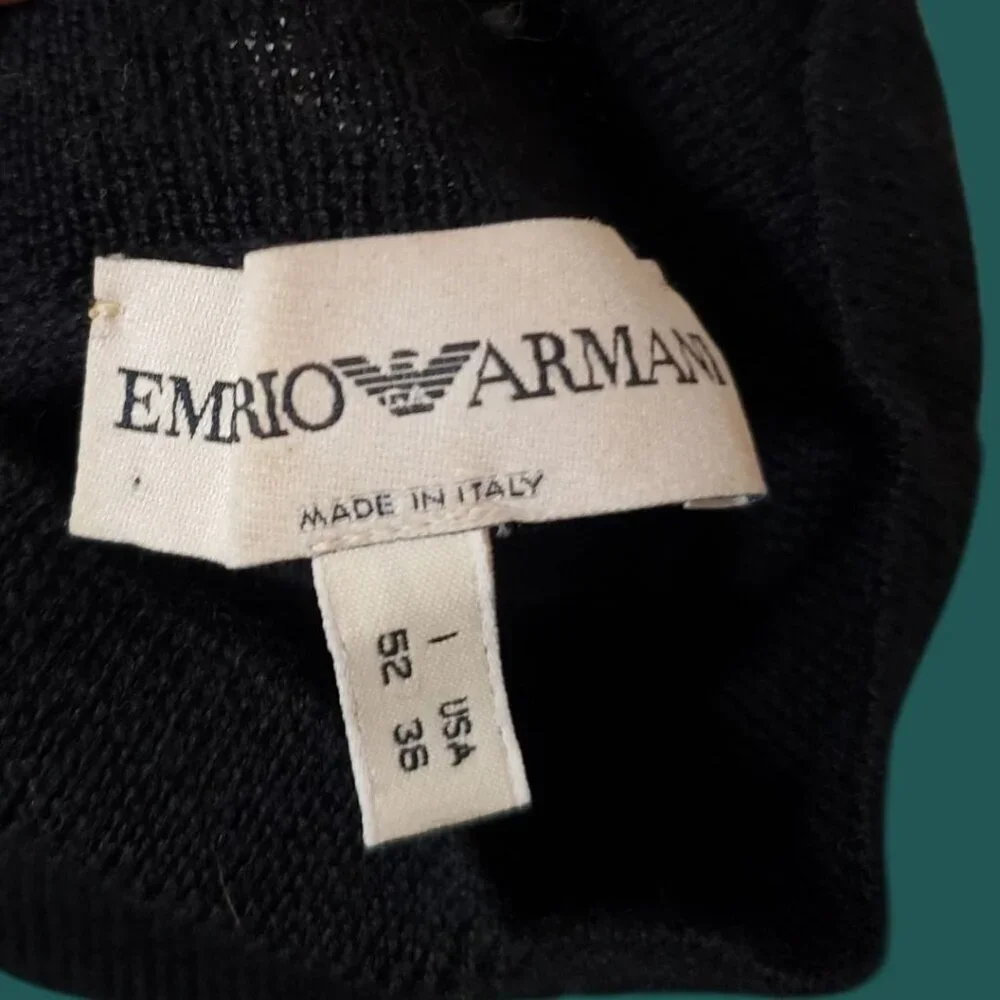 Emporio Armani Mens Turtleneck Long sleeve Light Sweater Black Size 36